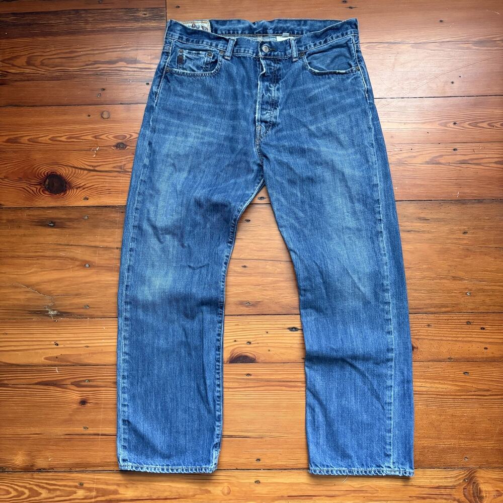 Vintage Abercrombie & Fitch Jeans Men's Size 34x30 Blue Straight Leg Loose Baggy